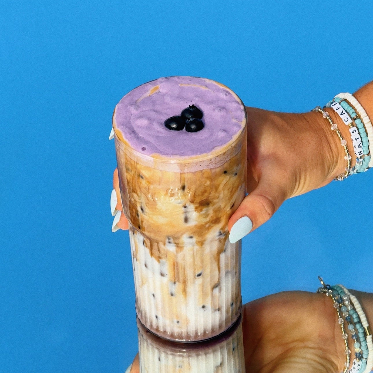 Blueberry Cold Foam Iced Latte