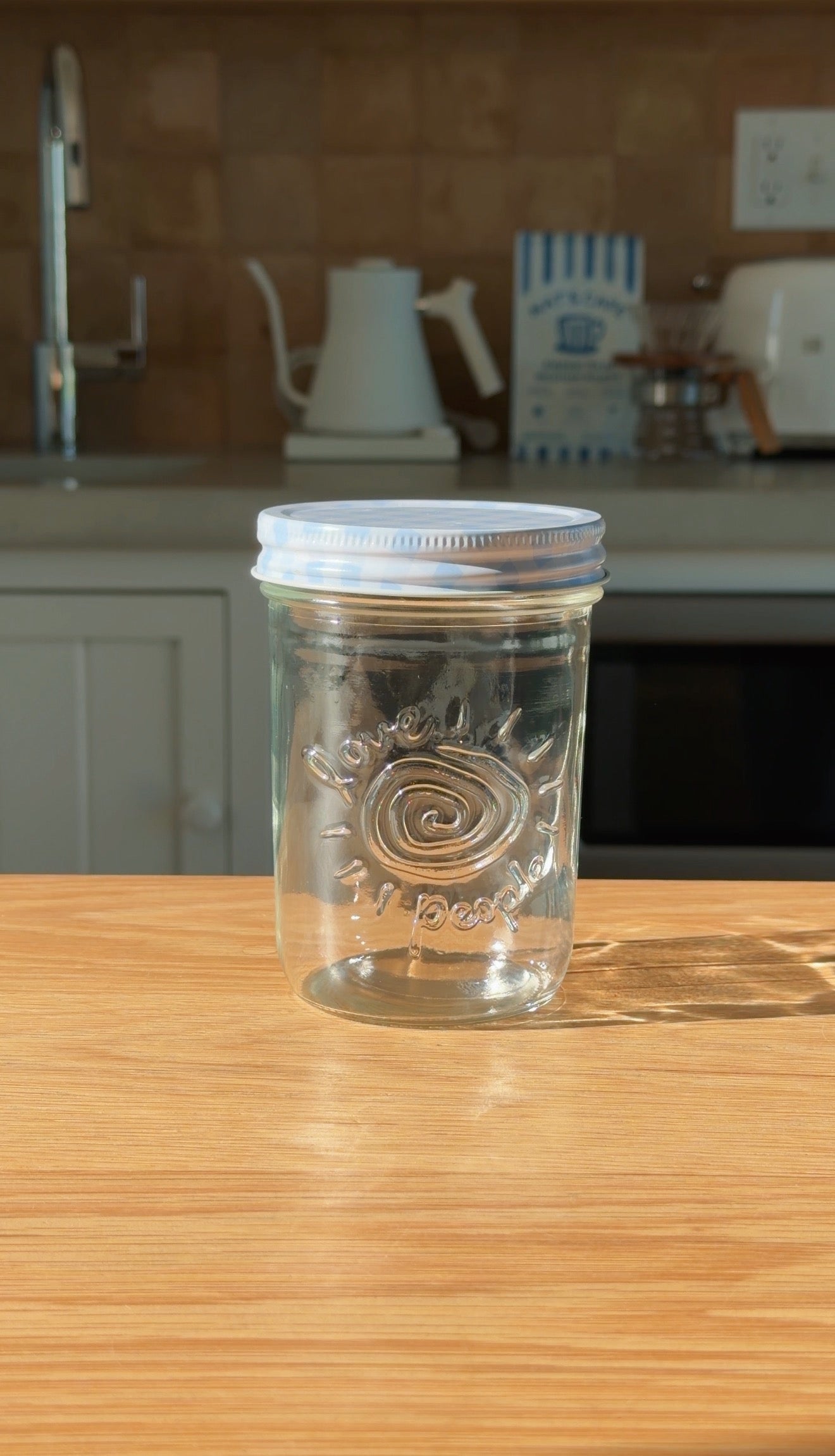 Gingham Glass Jar
